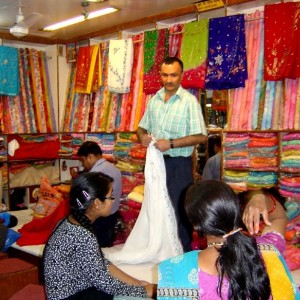 Women shoping Fabrics, Textiles (Nepal, Kathmandu)