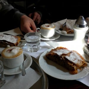 Apfelstrudel and Melange in Vienna