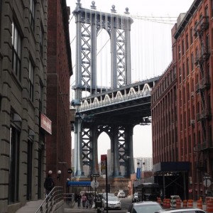 Manhattan bridge, άποψη από δρομάκι του Brooklyn