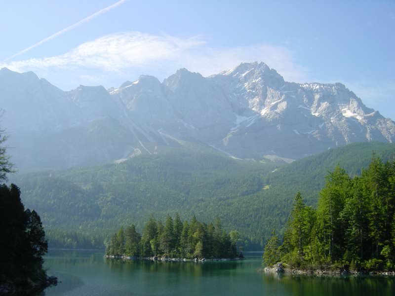 009 The gigantic Zugspitze watches over lake Eibsee