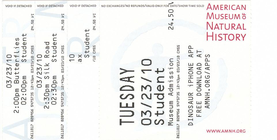 American Museum of Natural History ticket (with special exhibitions)