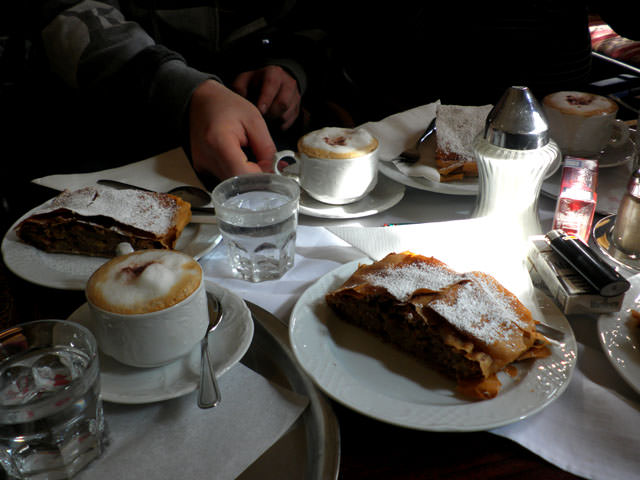 Apfelstrudel and Melange in Vienna