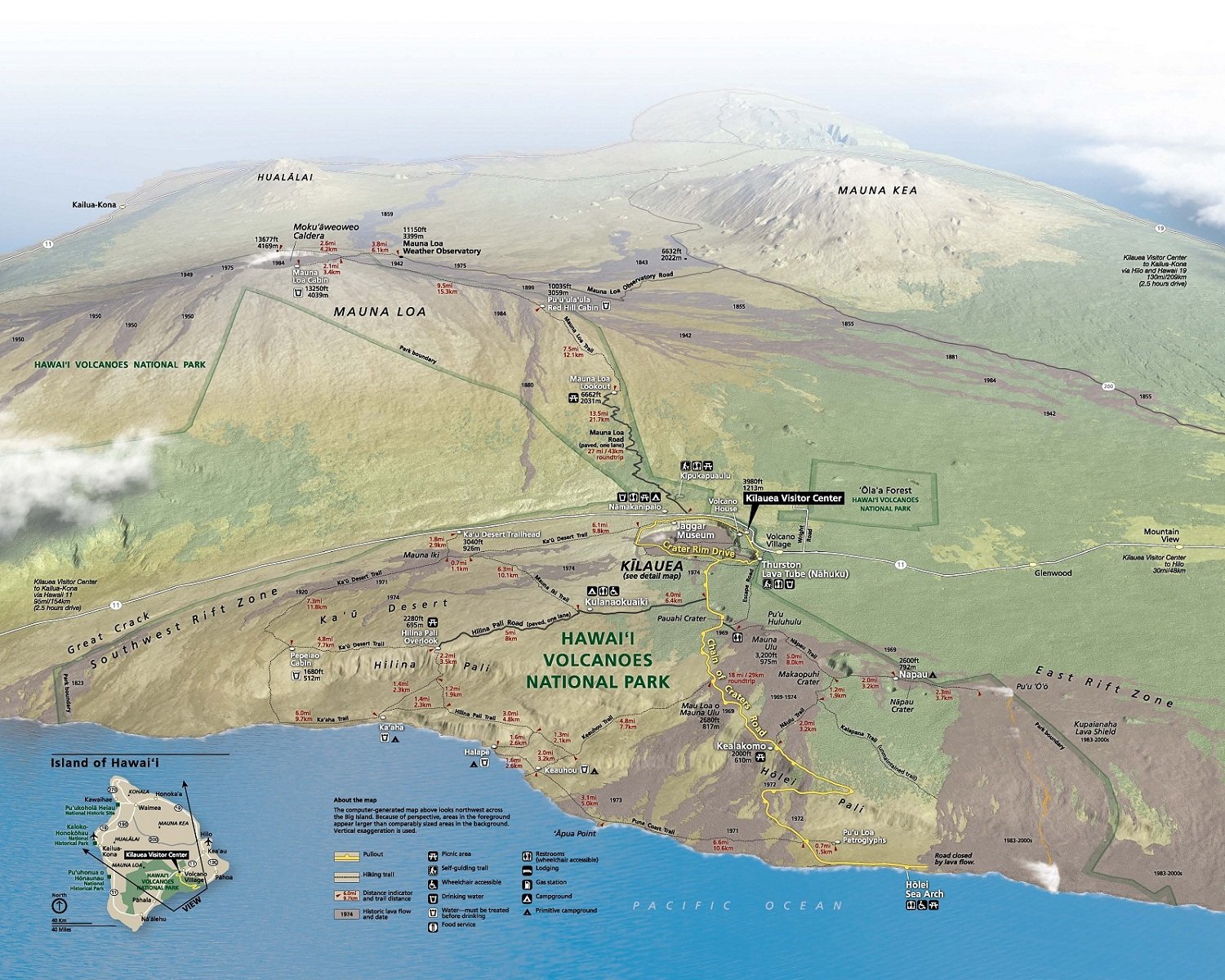 Hawaii Volcanoes Park Map