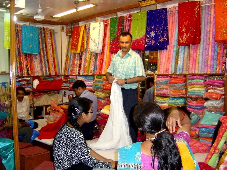 Women shoping Fabrics, Textiles (Nepal, Kathmandu)