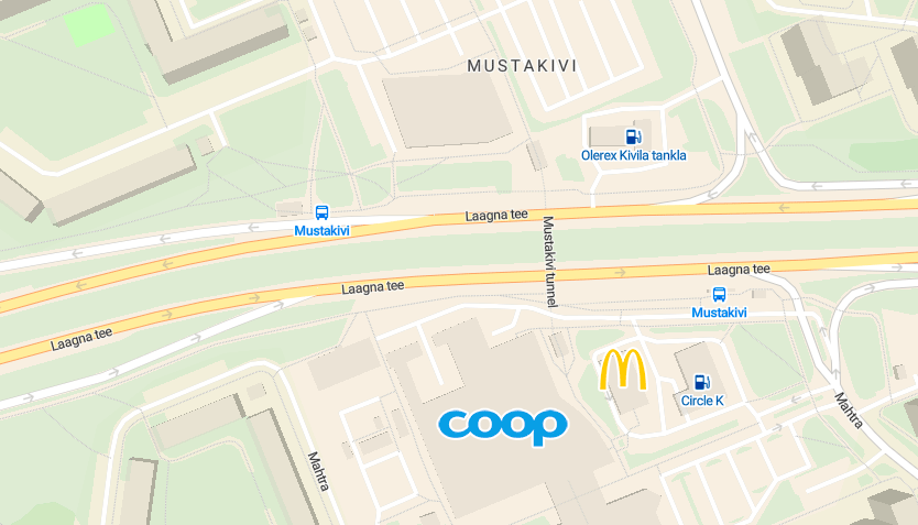 Χάρτης στάσης Mustakivi Χάρτης στάσης Mustakivi